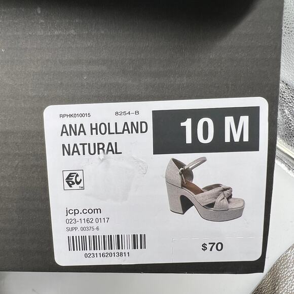 a.n.a Womens Holland Heeled Sandals Cream Natural Platform Size 10M - Picture 15 of 16